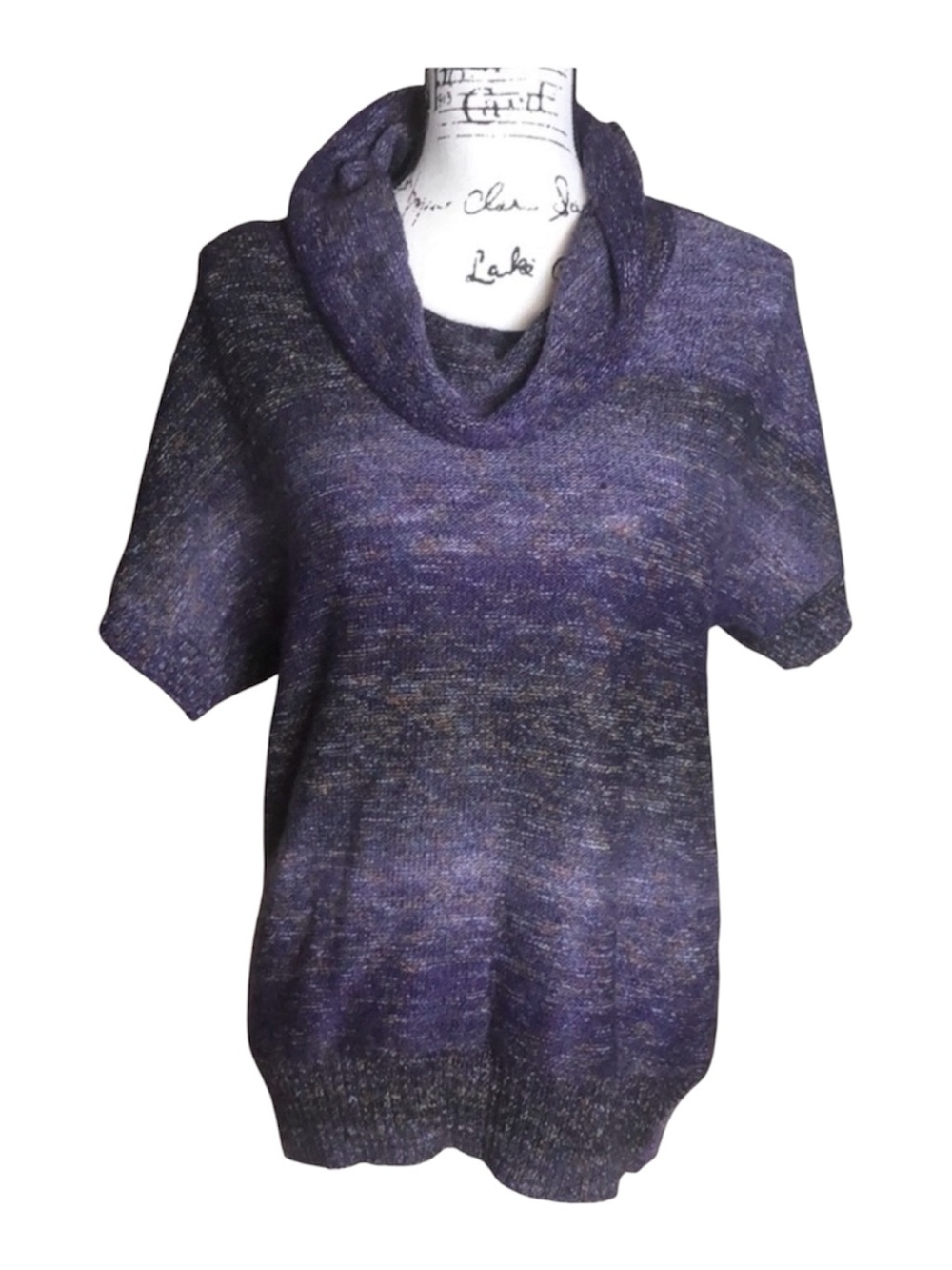 Dress Barn Purple Cowl Neck Blouse Top Size L